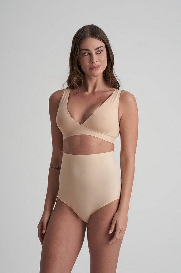 Chilot nude talie inalta cu push-up