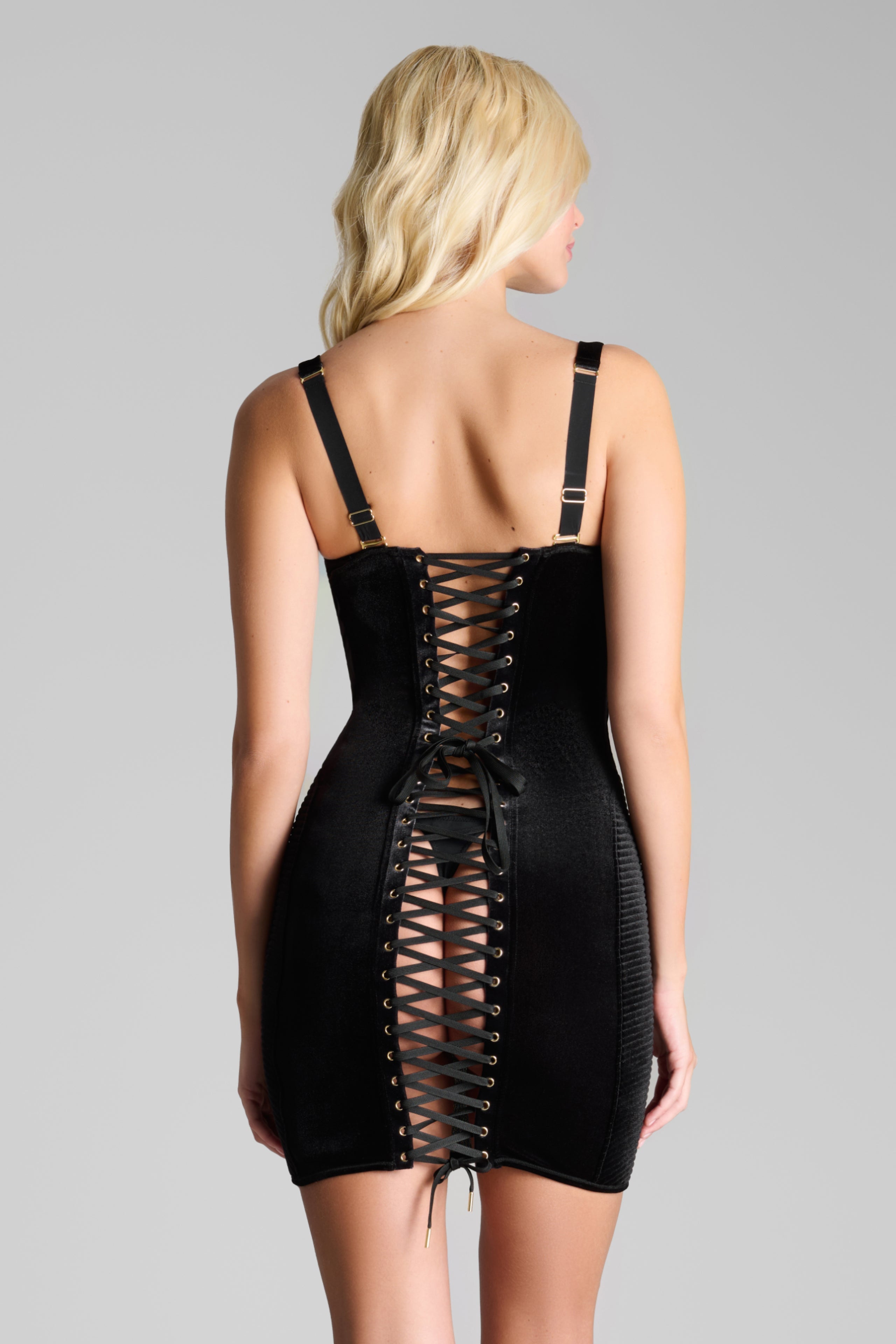 Rochie catifea neagra - Rococo