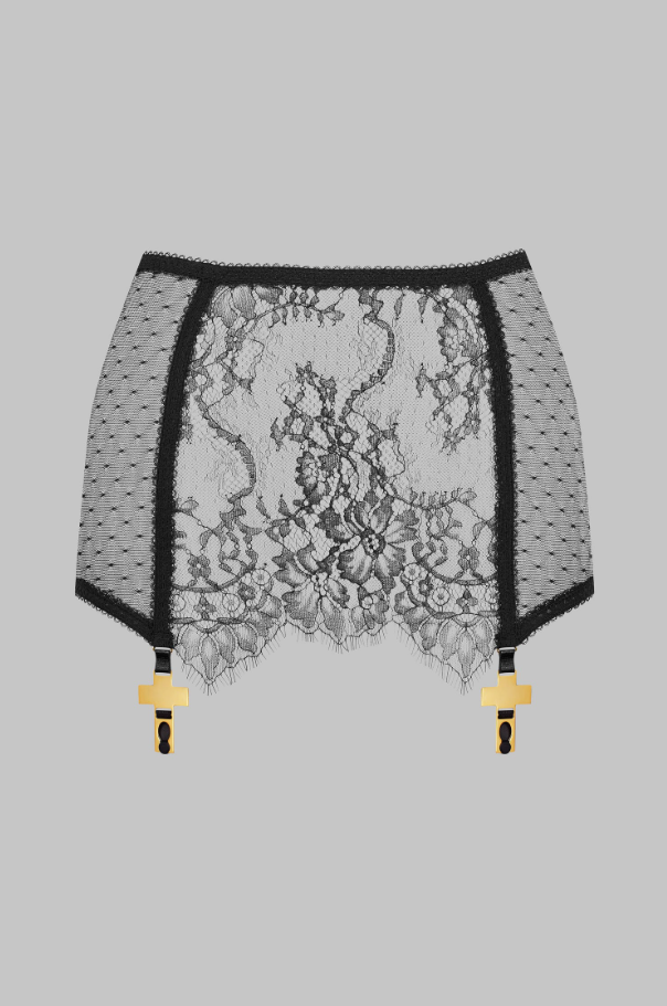 Fusta mini portjartier din dantela Inspiration Divine