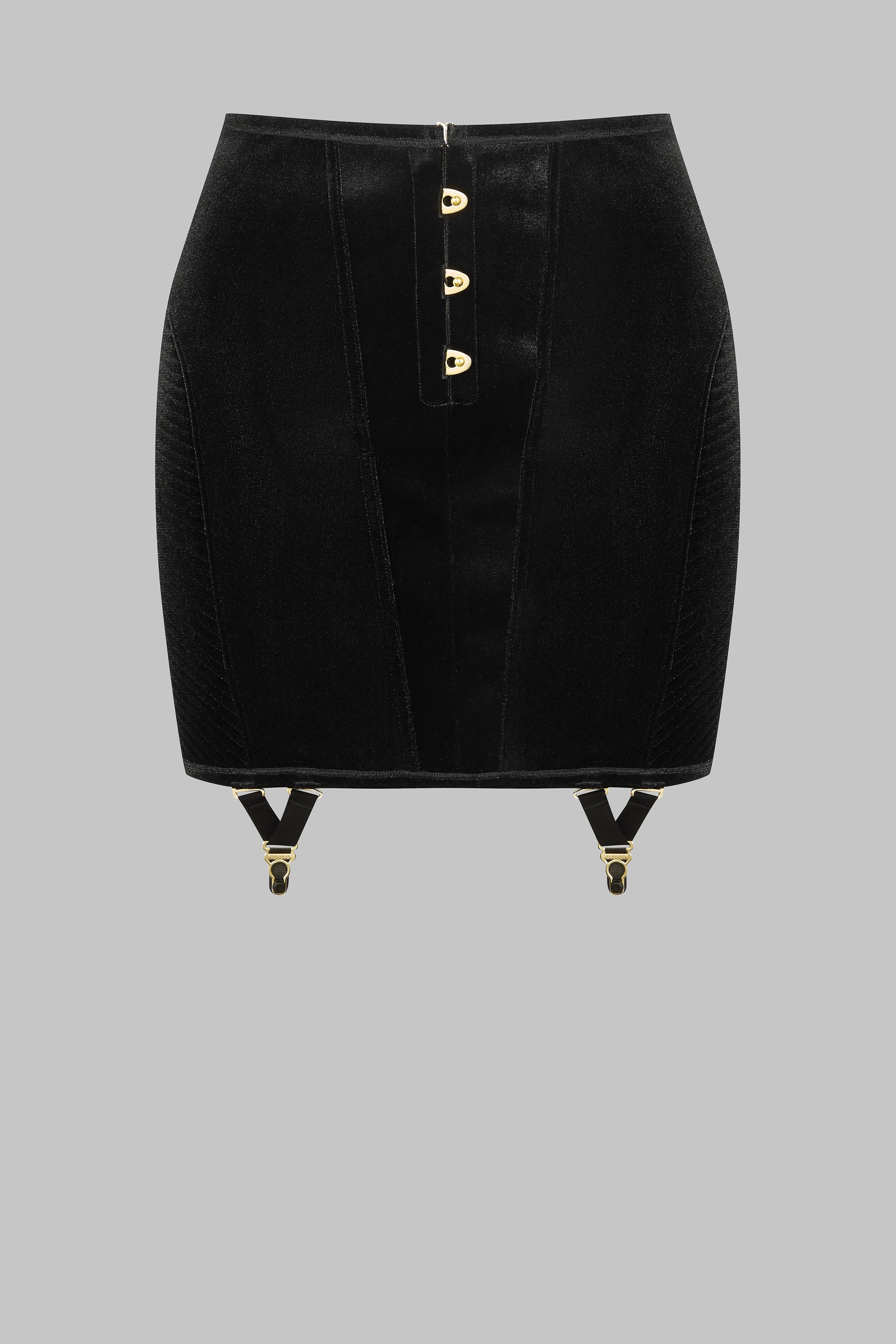 Fusta catifea cu jartiere detasabile - Rococo