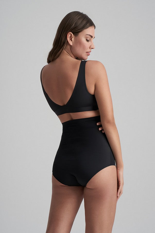 Top decolteu adanc negru fara cusaturi