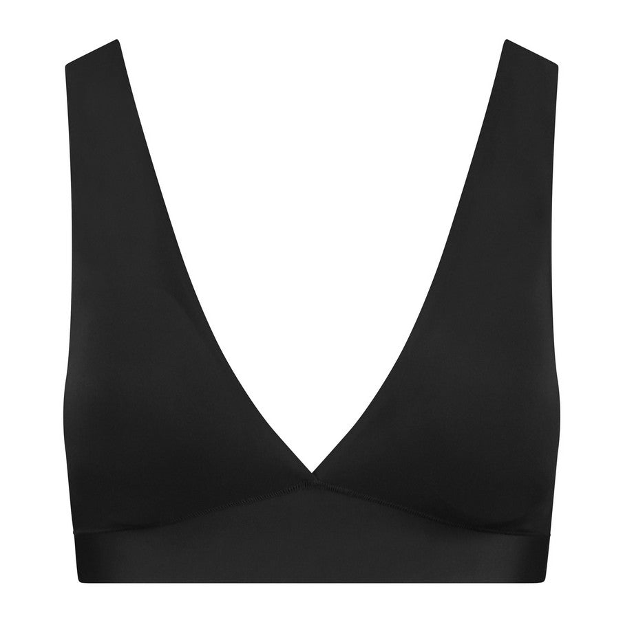 Top decolteu adanc negru fara cusaturi