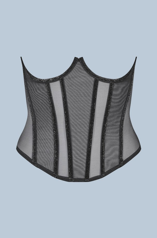 Corset decupat negru
