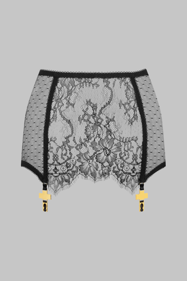 Fusta mini portjartier din dantela Inspiration Divine