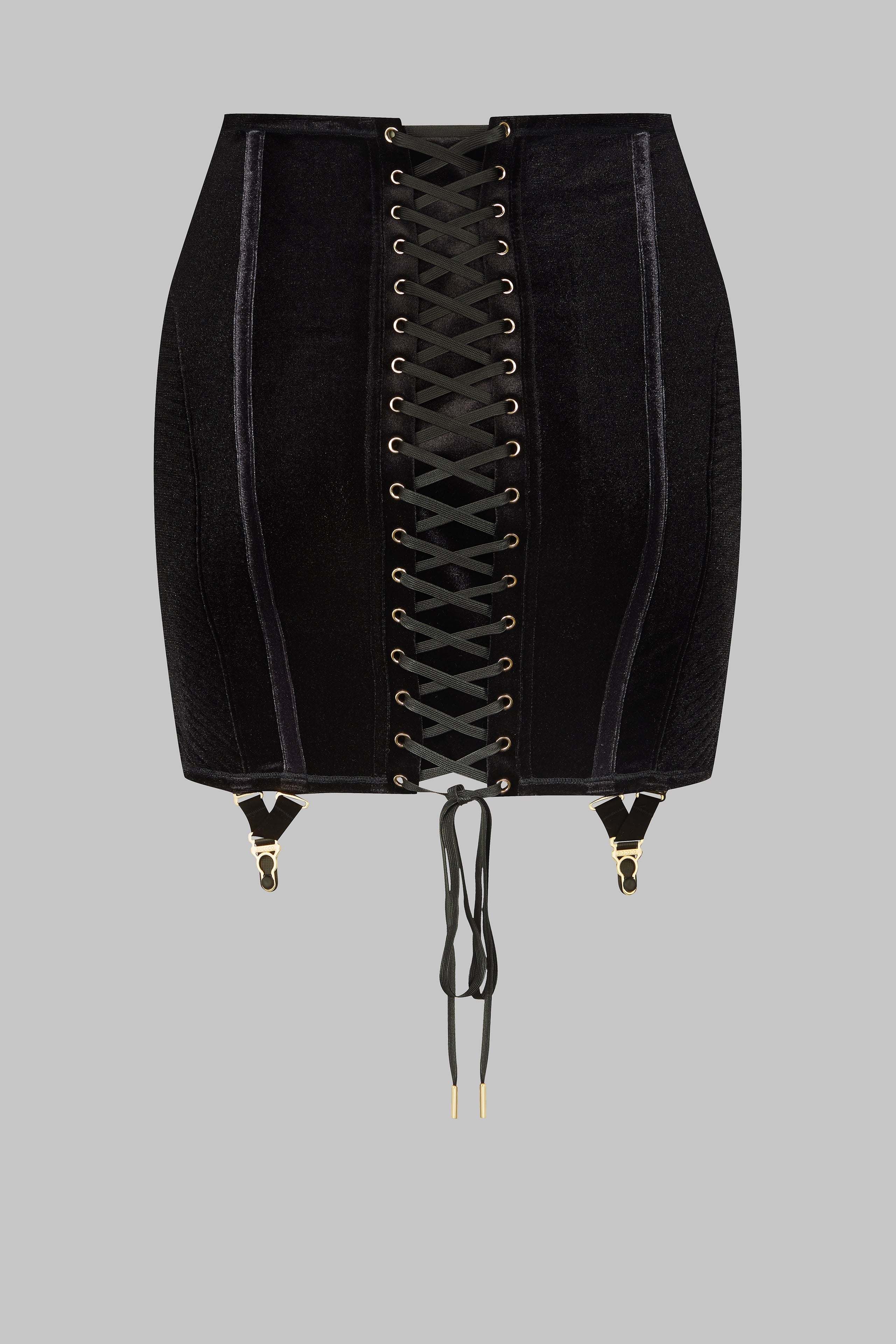 Fusta catifea cu jartiere detasabile - Rococo